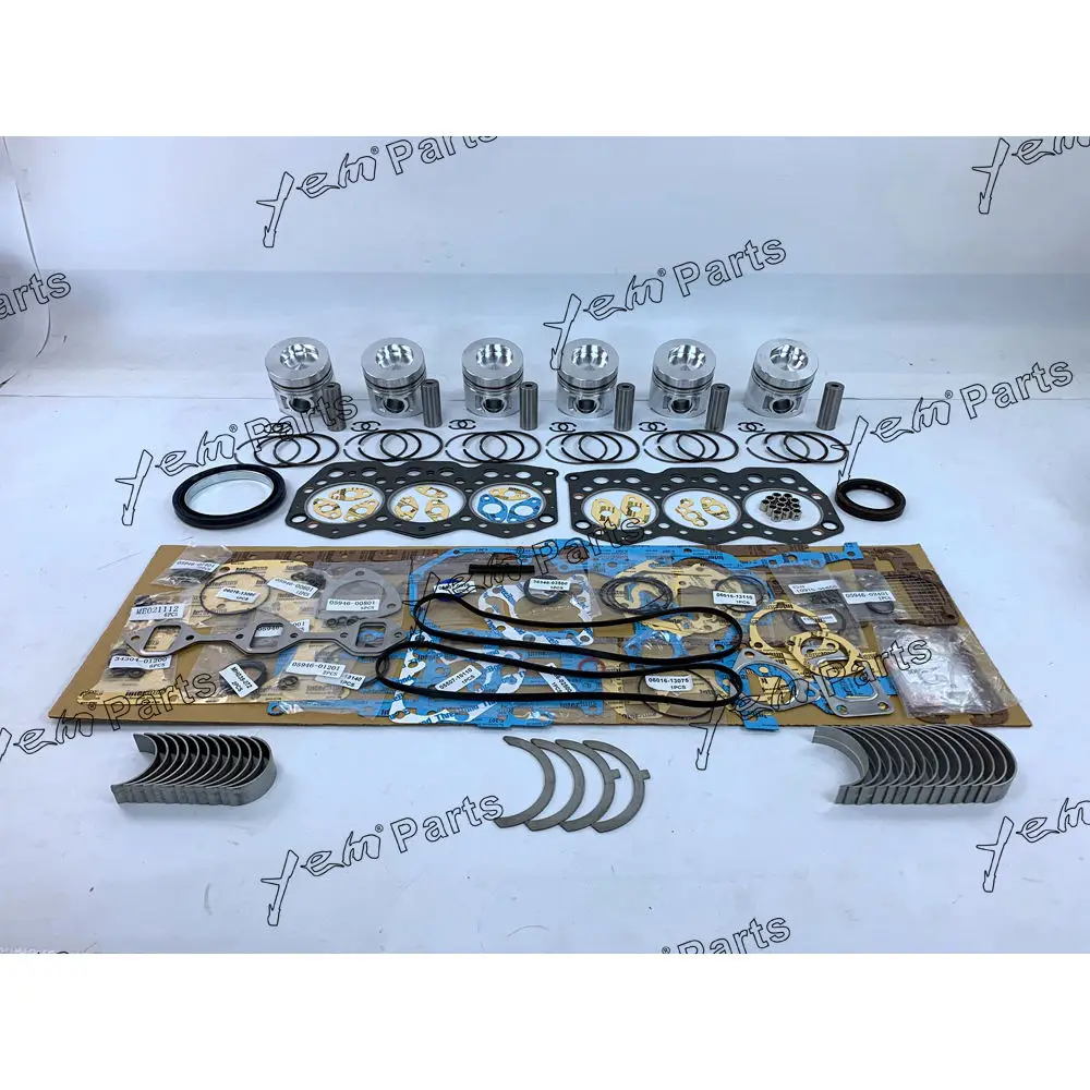 Best Quality Overhaul Gasket Kit With Cylinder Gaskets Bearings Piston Rings For Mitsubishi S6K
