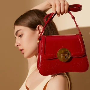 2026 Retro Genuine Leather Women's Messenger Saddle Bags Luxury Fashion Side Bags Waterproof Ladies Underarm Shoulder Bag