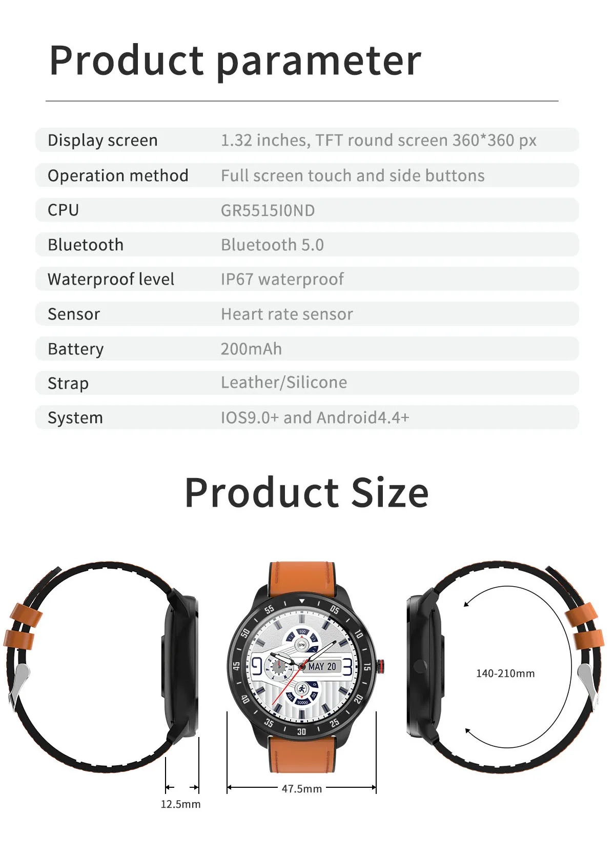 Best Popular Goodix Gr5515 Chip Smartwatch Heart Rate Monitor Multiple ...