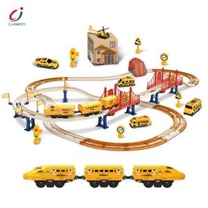 Chengji New Electric Diy Track Small Train Play Set Kids Educational Engineering City Electric High-speed Train Track Toy