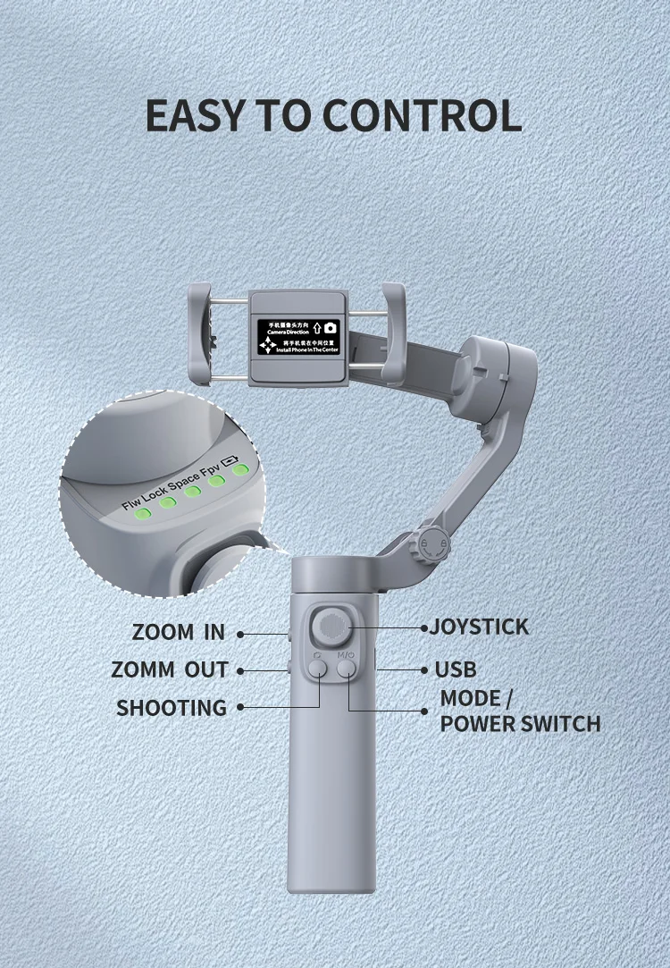 China Video Selfie Stick with Gimbal Live Streaming Equipment Selfie Stick Stand