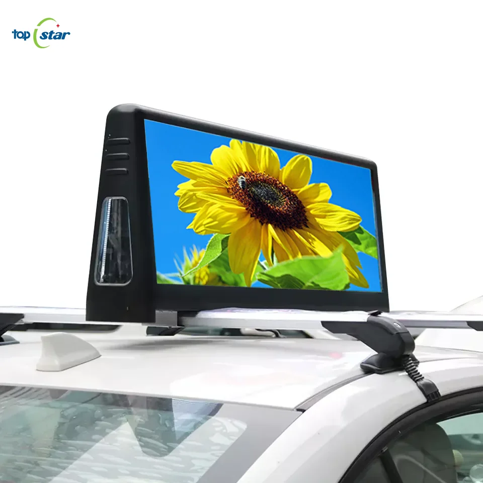 WIFI USB 3G 4G advertising street waterproof led car top two side taxi roof P2.5 taxi top led display P2.5 car screen