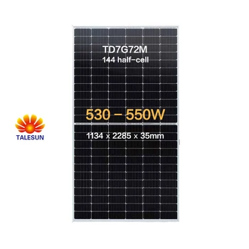 Talesun 530~550w 10bb 144 Half Cell Bifacial Dual Glass Half-cut Mono ...