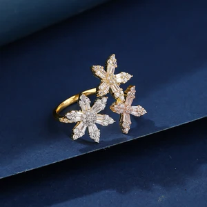 Fashionable Classic Brass Made Gold Plated Zircon Gemstone Ring for Women Trendy Wedding & Party Daily Jewelry Gift