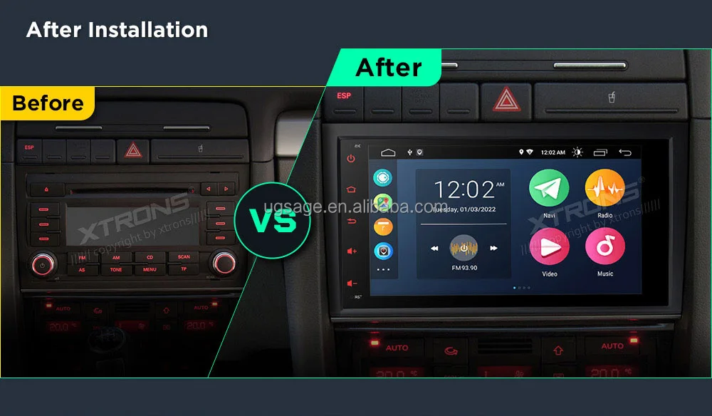 Xtrons 8" Android Auto Radio Car Video Player For Audi A4 B6 B7 S4 Rs4