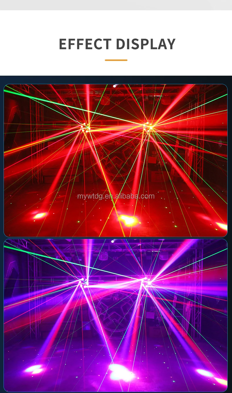 150w Rgbw 4in1 Zes Hoofd Bee Eye Laser Light Strip Rood Groen Laser