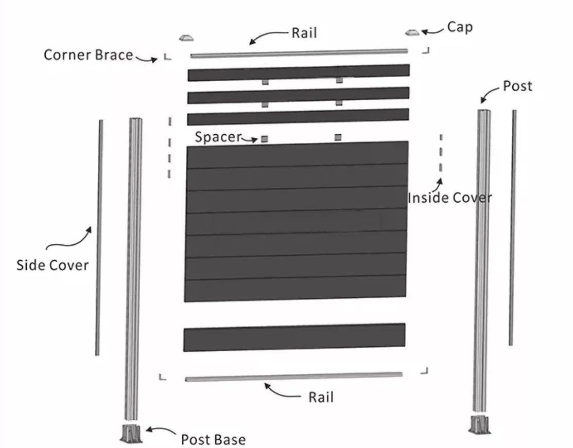 High Quality Post Decorating Round Flange Aluminum Fence Post Aluminum Fence Profile