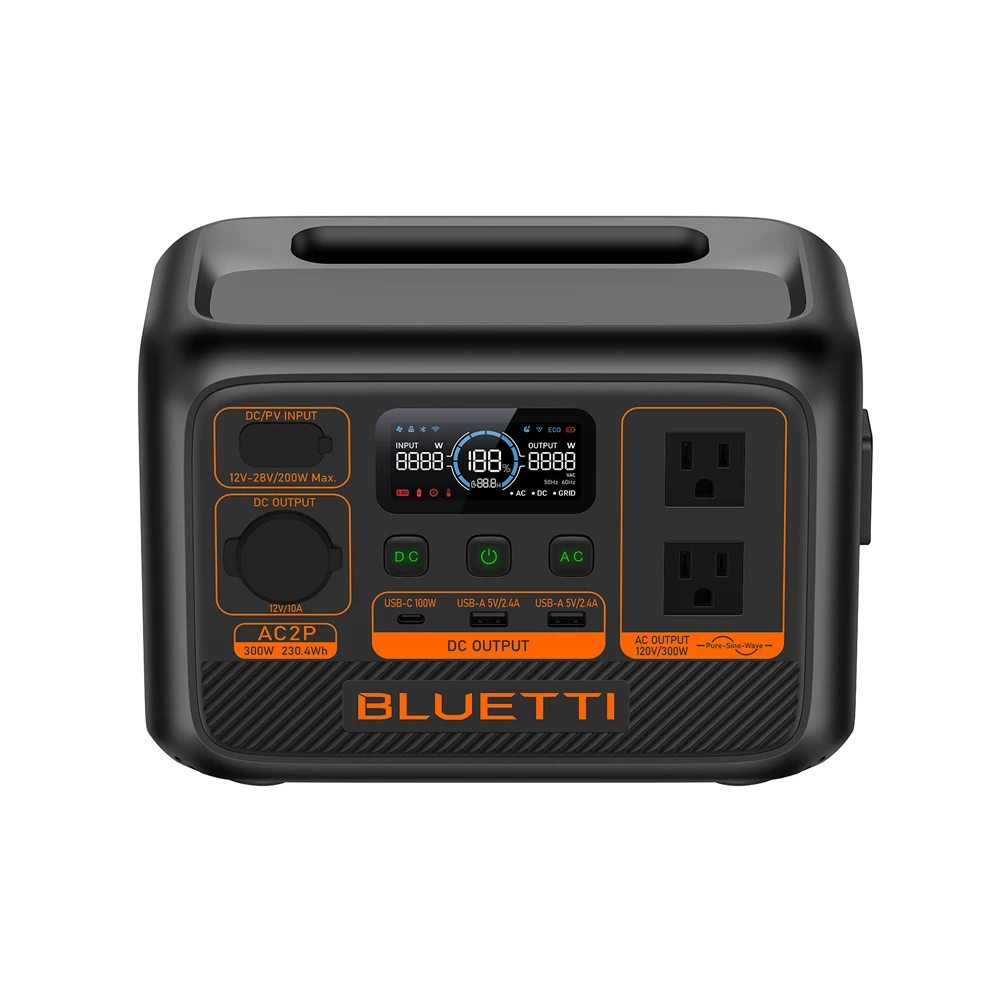 Bluetti AC2P Off Grid Solar Power Generator Solar Power Station 12v Lifepo4 Battery