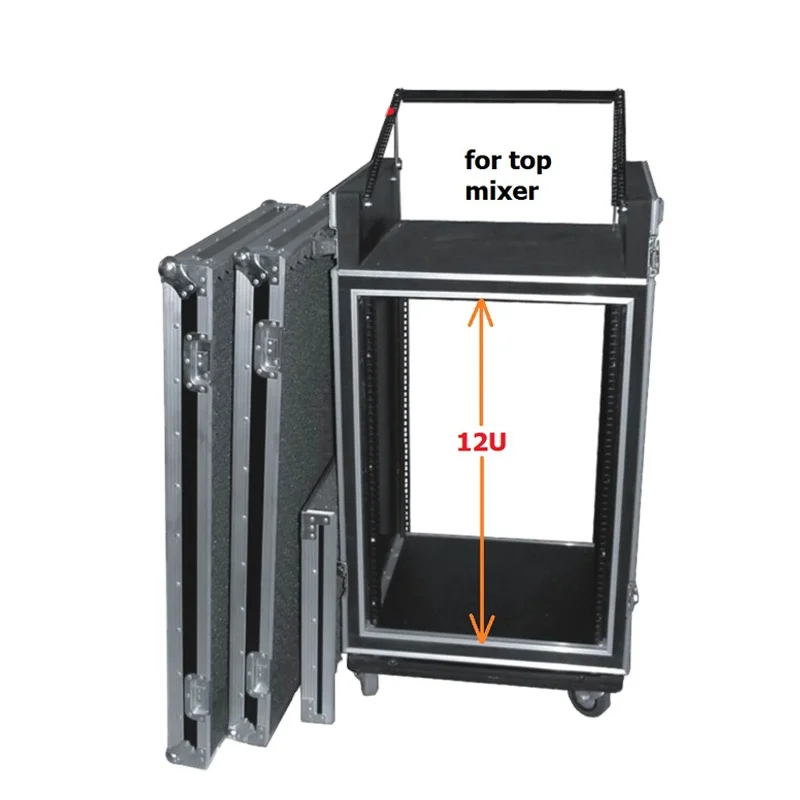 16U Audio System Rack Case with Flight Case Drawer - Kotak Terbang