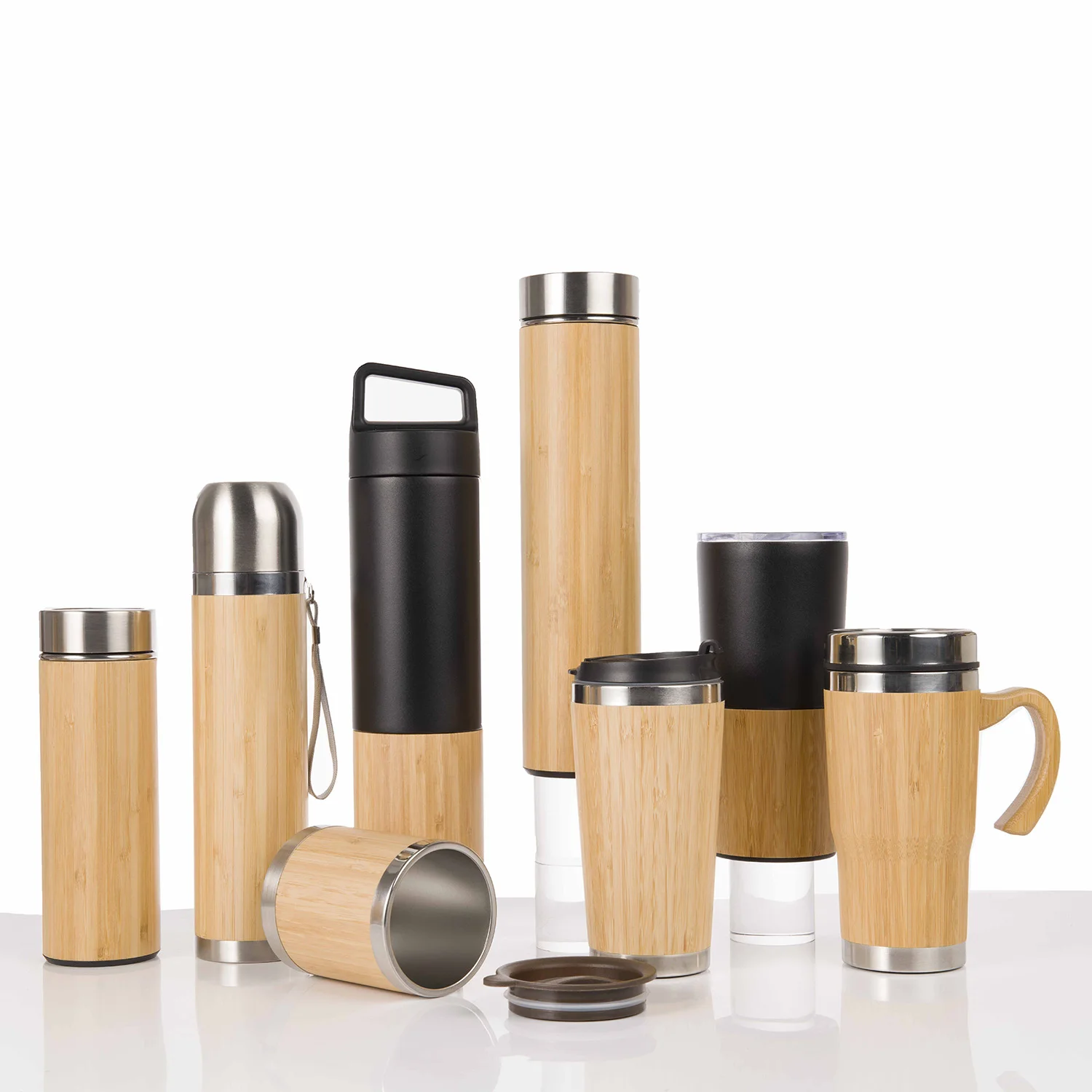 350 ml 450 ml 500ml Temperature Display Led Bamboo Double Wall Stainless  Steel Water Bottle Thermo Cup Vacuum Flask Bottle