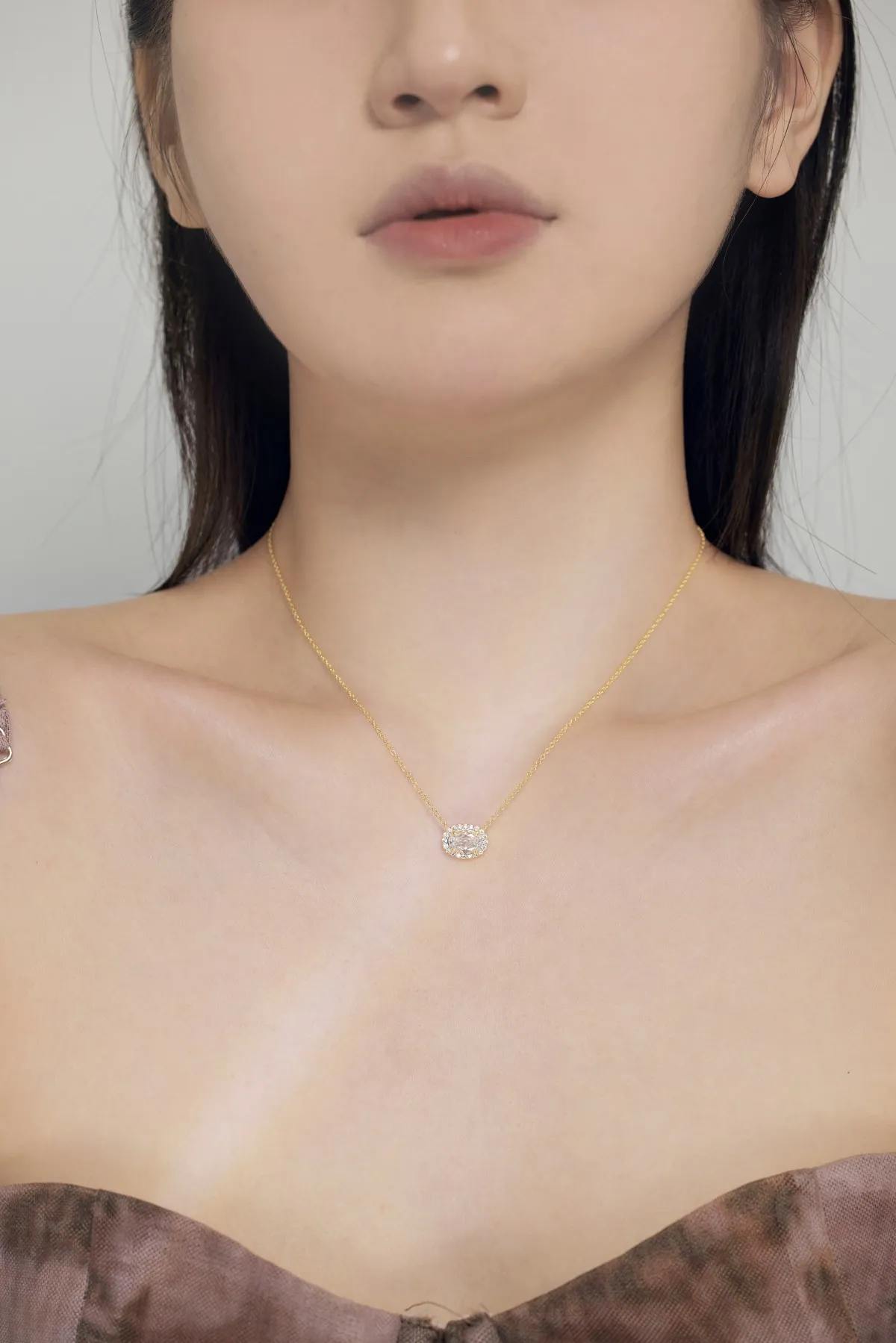 KAKODIY High Quality 925 Sterling Silver Jewelry Round Oval 8A Zircon Zirconia Pendant Necklace 18K Gold Plated Necklace for Women detail 5