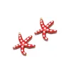 28*25mm gold Starfish double-sided red