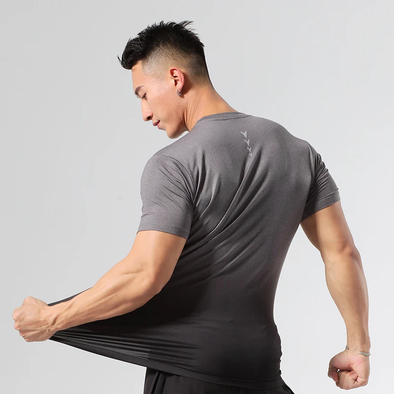 Rapid Dry Four Way Stretch T-Shirt Sports Top Exercise Gradient Regular Fit Jogger Man Tech Shirts612_voghion.com