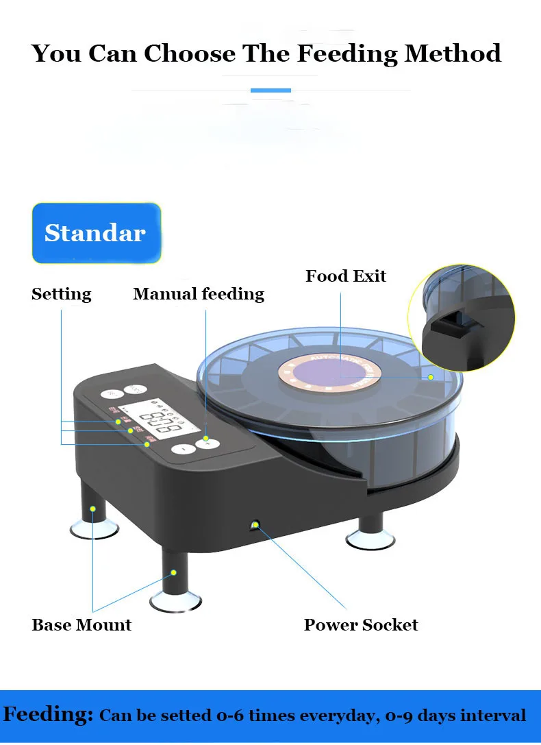 Selling Best Aquarium Rechargeable Fish Feeder Smart Small Size