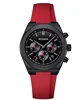 Red rubber chronograph watch