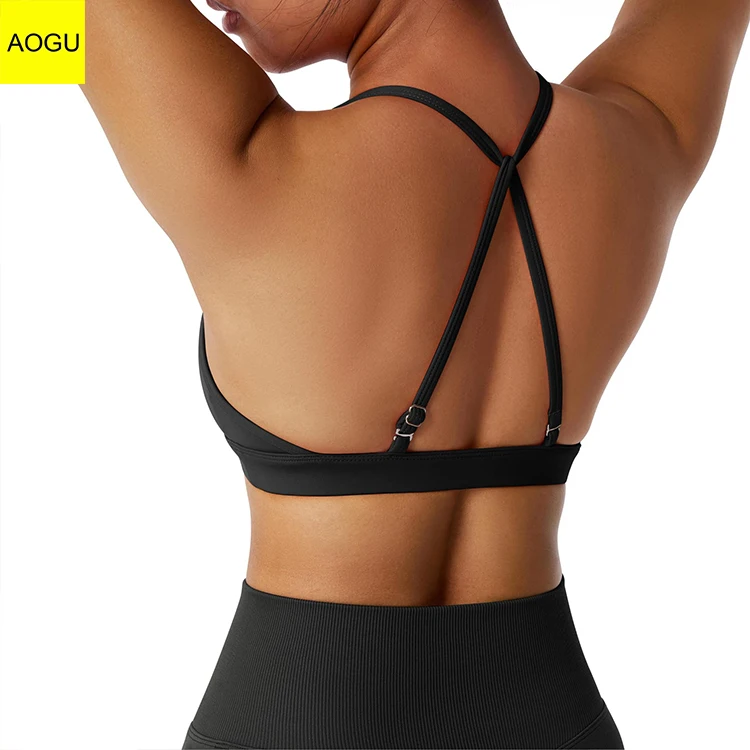 New Women Open Back Sports Bras Adjustable Sports Bra High Impact