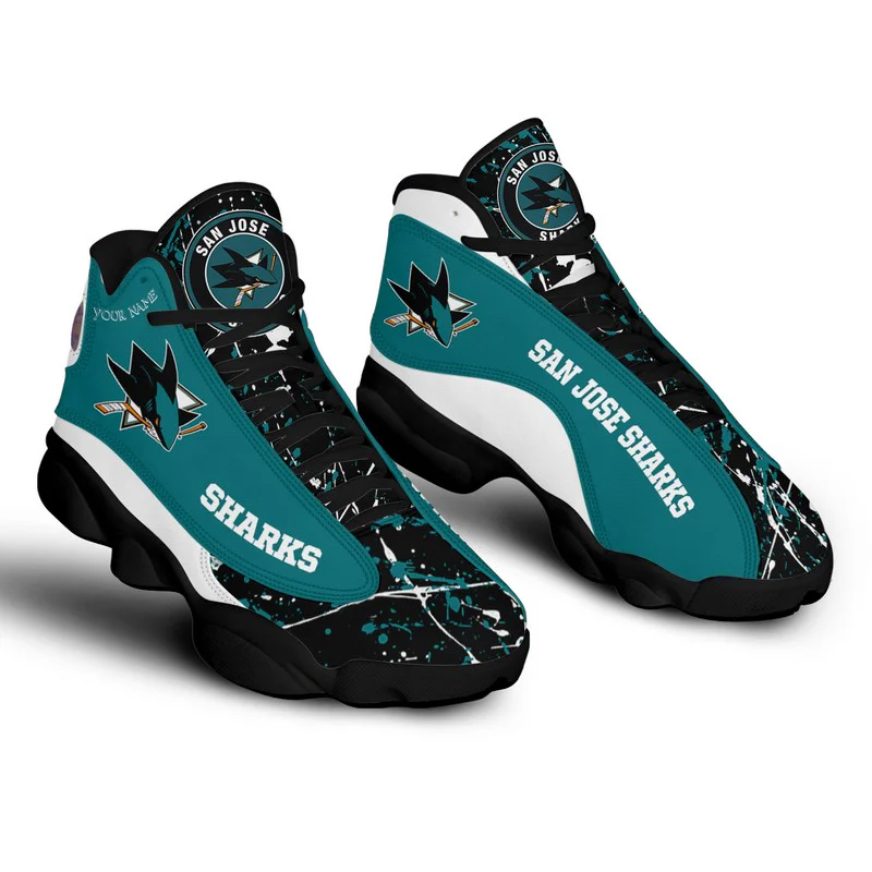 New Design Nhle Sport Team Logo Print Custom Basketball Shoes Edmonton