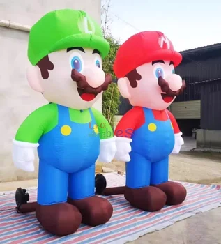 Outdoor Advertising inflatable cartoon character led lighted inflatable super mario for event decoration