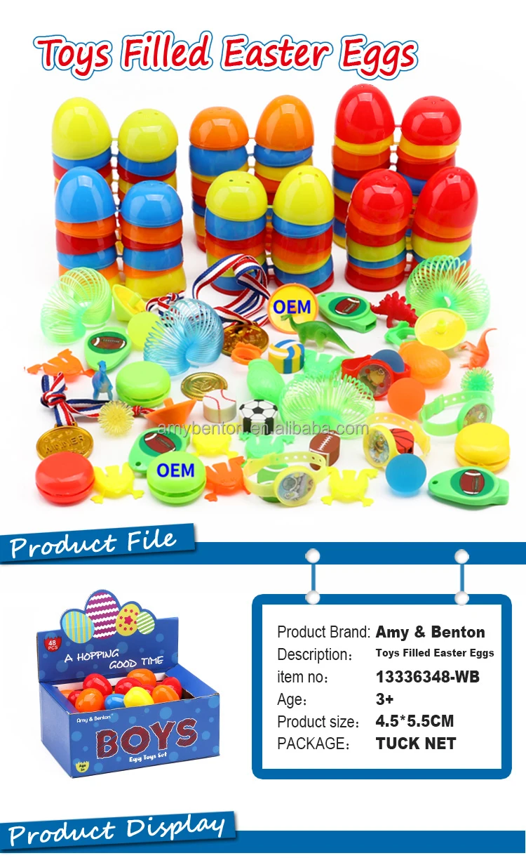 Oem Toys Filled Surprise Eggs Colorful Prefilled Plastic Eggs With