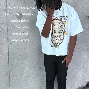 2026 summer new design oversized fit short sleeve t shirt custom screen printing men 100% cotton heavyweight graphic t shirt