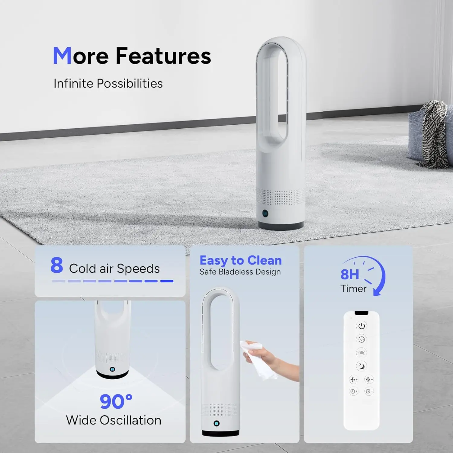 Tower Fan, 25 W, ABS - detail 8