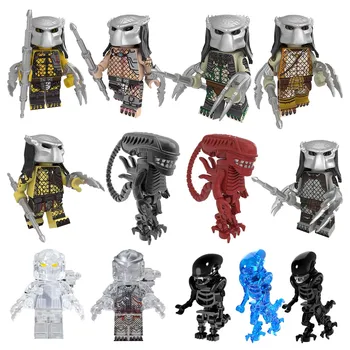 AVP Predalien Minifigs Alien Movie Building Bricks Scar Predator Figures Figure Custom Educational Small Plastic MOC DIY Toy