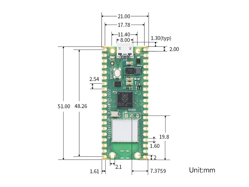 Waveshare Raspberry-Pi-Pico-WH-Basic-Kit-SKU-23410 Raspberry Pi Pico W ...
