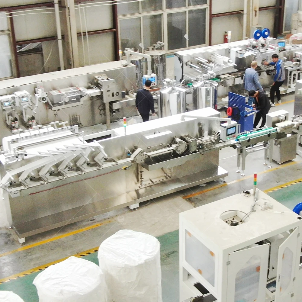 Full Automatic Machine Making Packages of Wet Wipes Production Line Makeup Remover Wipes Wet Tissues Machine Price