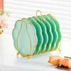 Assiette à cracher les os en jade vert, support à 6 assiettes