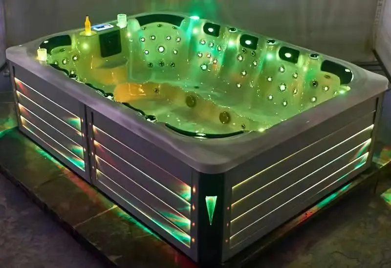 Massage Function Acrylic Outdoor Hydrotherapy Tub Led Whirlpool Bathtub Home Spa Hot Tub Buy