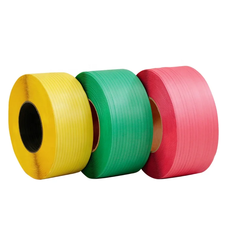 Custom High Strength 12mm Polypropylene Strapping Band  Embossed Plastic Strap Roll Print Logo Packing Strap for Logistics