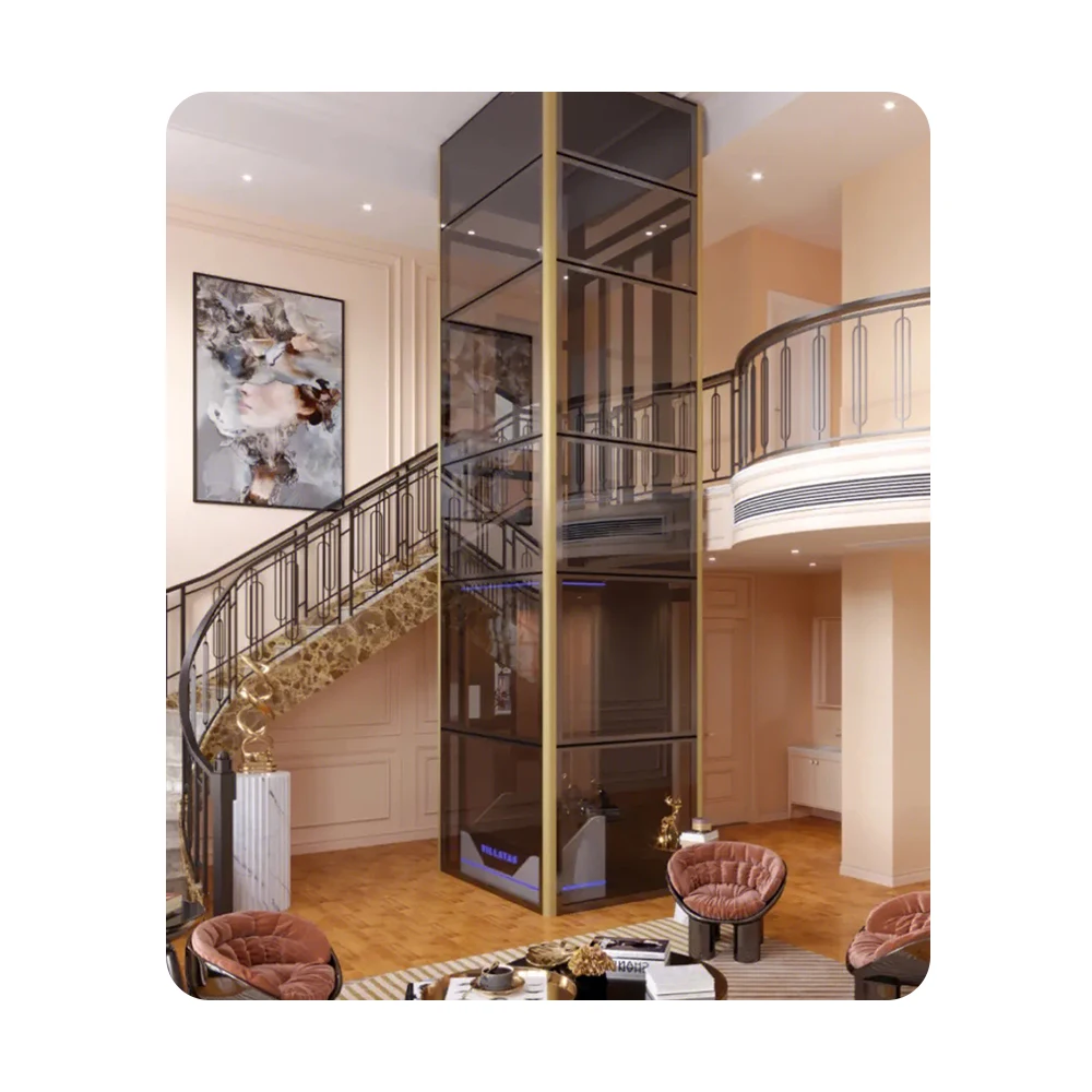 CE ISO Approved Contemporary 4-Floor Passenger Elevator AC Residential House Lift 3-4 Story Living Room Contemporary Apartments