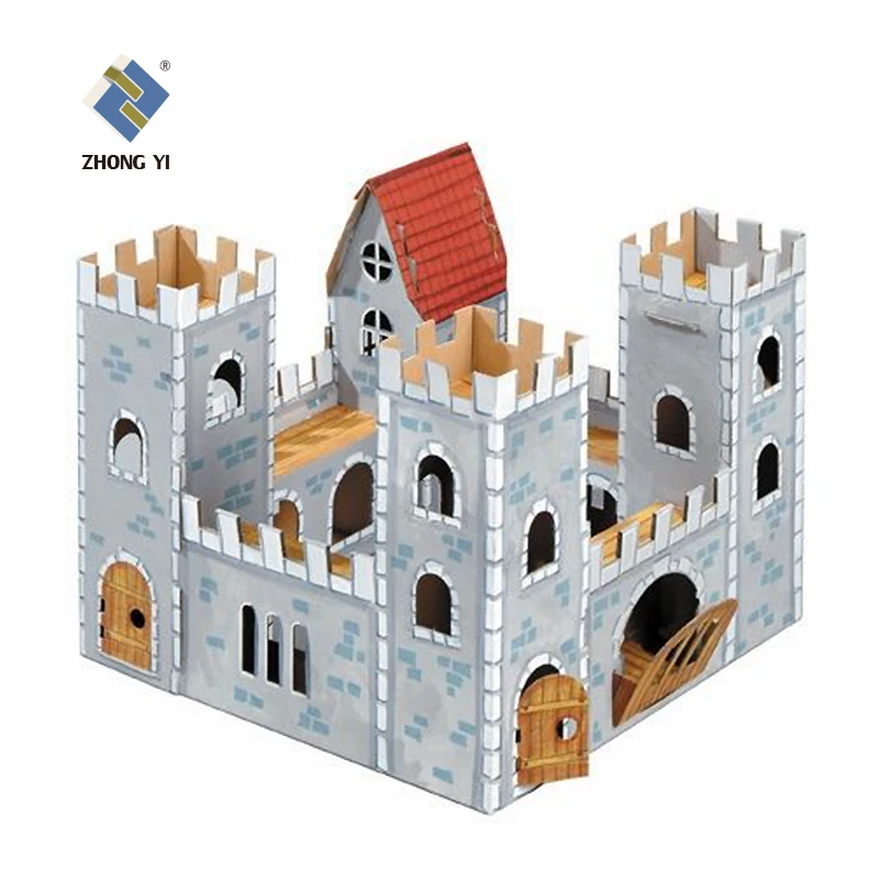 Игра делать замок. Калафант картонный замок. Замок из картона. Картонный замок для детей. Макет замка.