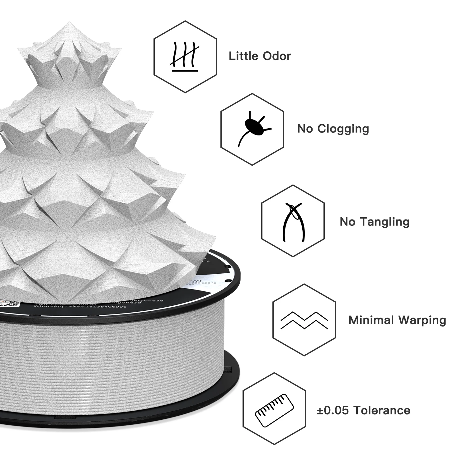 Eryone Marble PLA Filament 1.75mm 1kg 1 Spool 3D Printing Filament PLA for FDM 3D Printer/Pen 