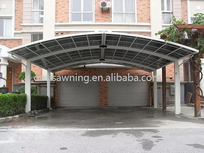 Pc Roof Structure Metal Pour Carport Aluminum Outdoor Car Shelters Prefabricated Shelter Carport Glass Garage Roof