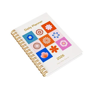 Eco-Friendly Custom A5 and A4 Size Spiral Bound Notebook Dairy Planner with Customize Logo and Inner Printing