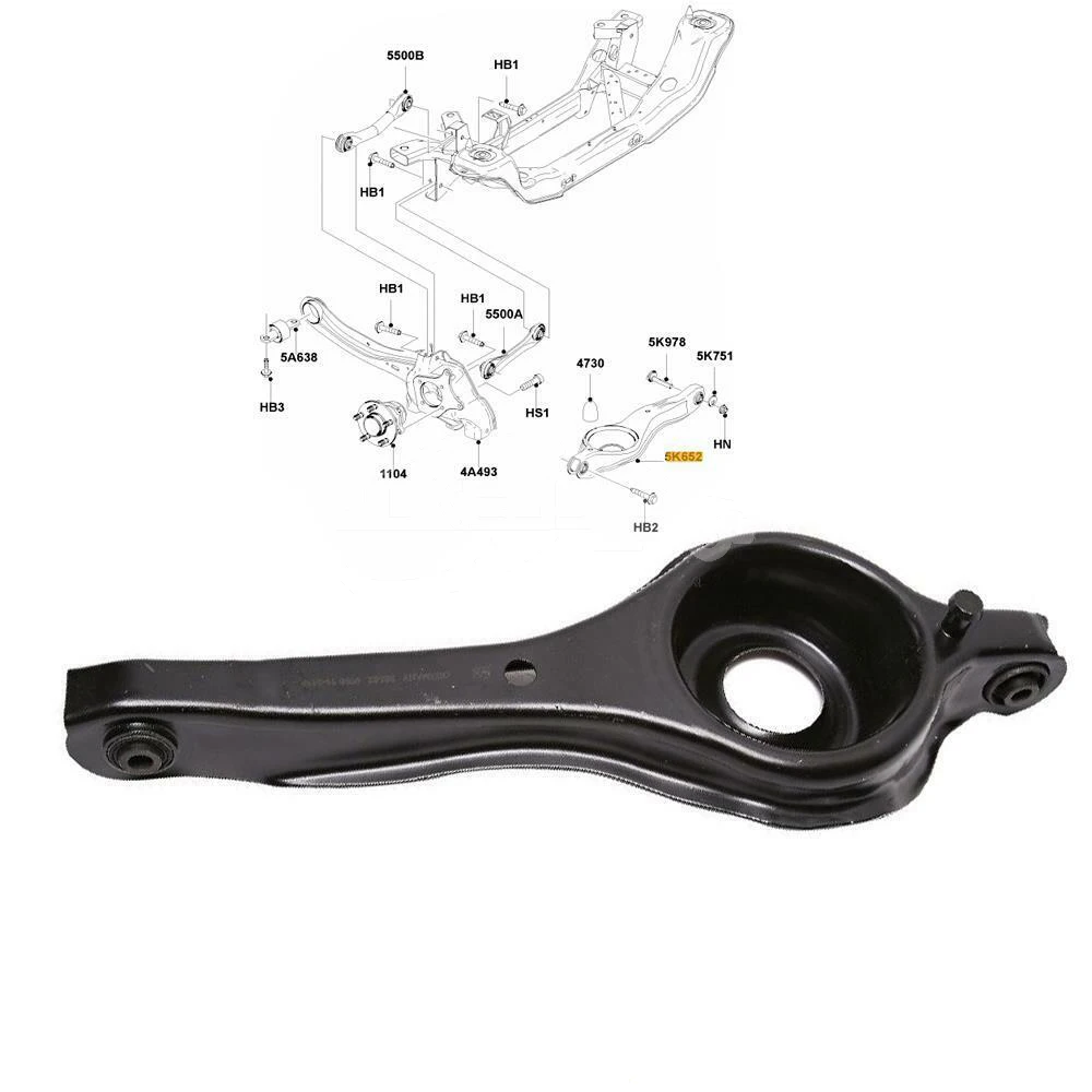 Rear Suspension Control Arm Kit 4M515K652AD 4M5Z5500D 4M515K652AE Rear... — 5