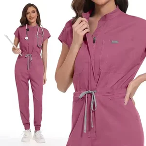 Custom Logo Scrubs Set Hot Sale Polyester Rayon Spandex Hospital Nurse Scrub Jogger Uniforms High Custom Logo Medical for Women