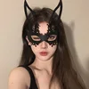 Maschera nera in pizzo con orecchie lunghe-ts1148-4