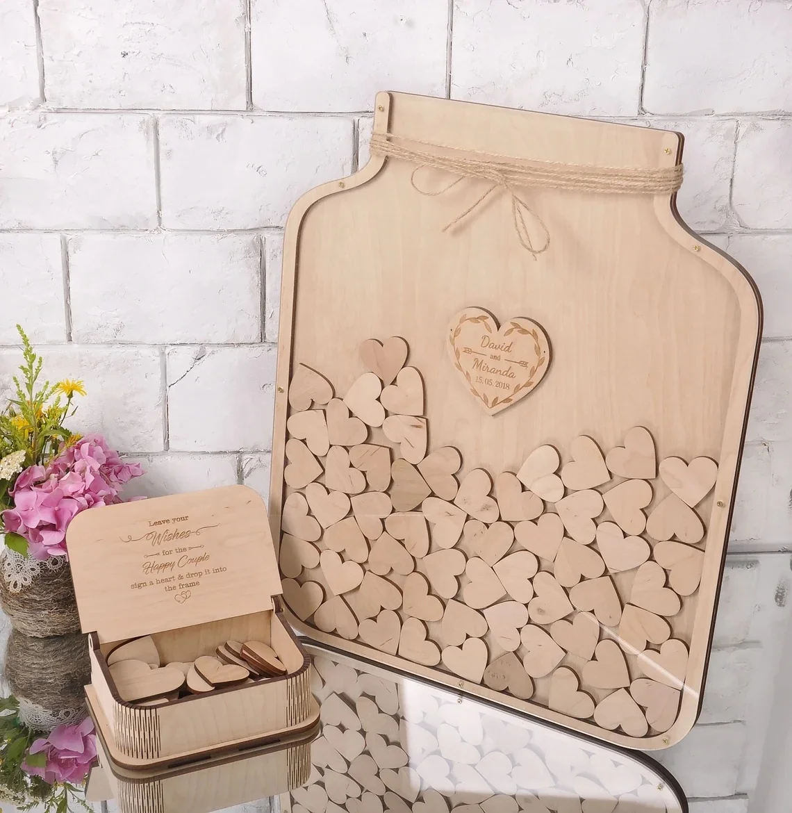 Pafu Jar Guest Book Drop Box Wedding Anniversary Heart Drop Box Frame