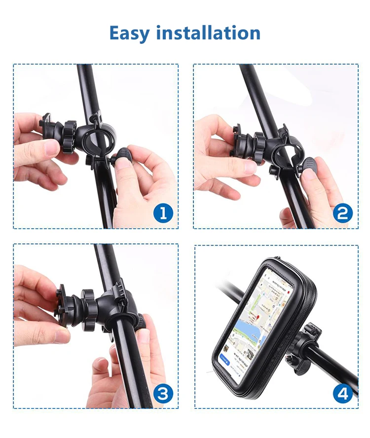 Bike Mount & Waterproof Protective Case for Motorcycle, Motorbike or Bicycle Handlebars fits Mio 475 (SKU 9677)