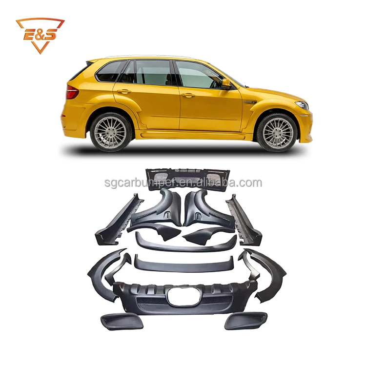 HM Style FRP Material Bumpers Side Skirts Fenders Spoiler Body Kit For BMW X6 E71 08-15 Upgrade To