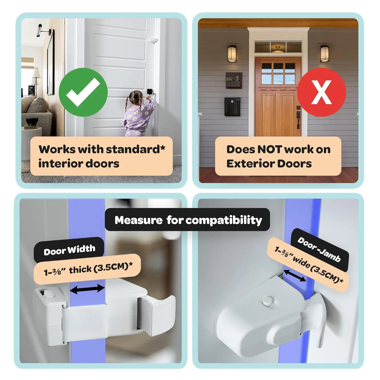 Plastic Snap-On Cabinet Door Lock Kids Can't Reach No Tools/Adhesives Required Childproof Safety Lock (1 Pack)
