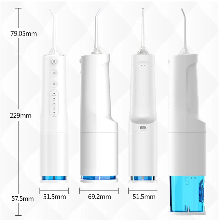 Дорожный выдвижной резервуар для воды 360 мл IPX7, USB Перезаряжаемый стоматологический Флоссер для полости рта, очиститель зубов