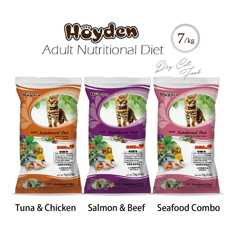 Сушеный корм для кошек Hoyden со вкусом рыбы для взрослых, 1,5 кг, 7 кг, оптовая продажа всех пород кошачьего корма