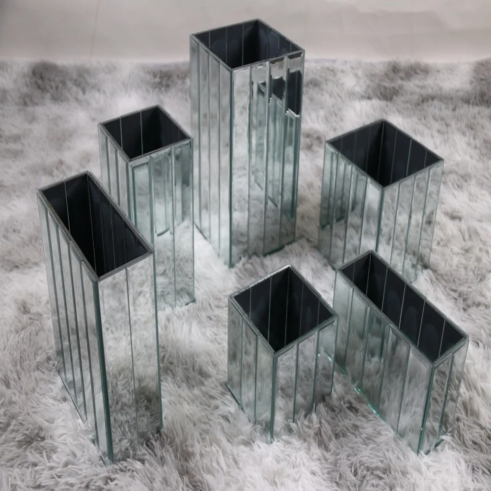 5 дюймовая скошенная зеркальная кубическая коробка мозаичная ваза
