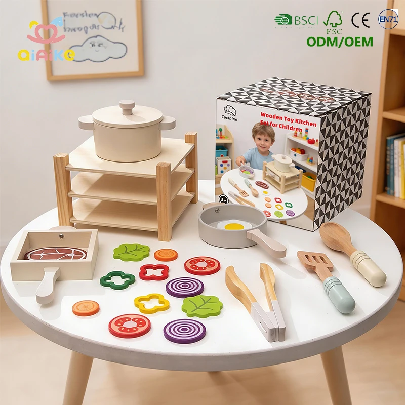 Großhandel: Frühkindliche pädagogische Holzspielzeuge – Küchen-Set für Kinder zum Rollenspiel und Nachahmung von Kochaktivitäten, Zubehör für Kinder