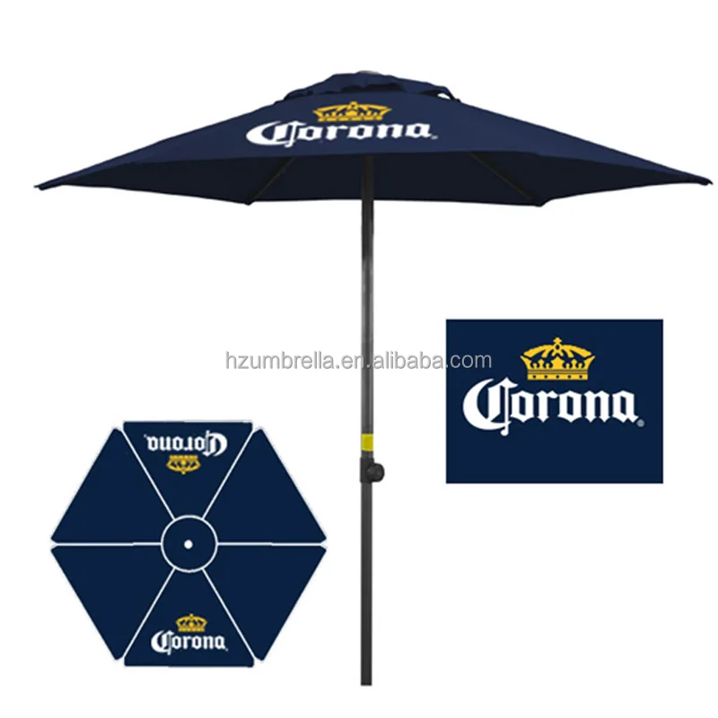Easy Open 8 Feet Steel Frame Promotional Budweiser Outdoor Sun and Rain Patio Umbrella with Custom Logo