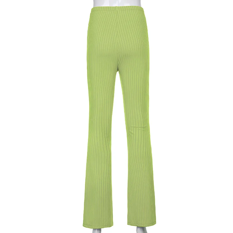 2023 Custom Solid Color Stretch Casual Street Pants For Women Tight