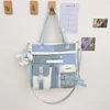 Sac bandoulière bleu et blanc
